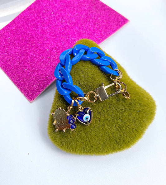 Pulsera Chain Veronica Azul Rey