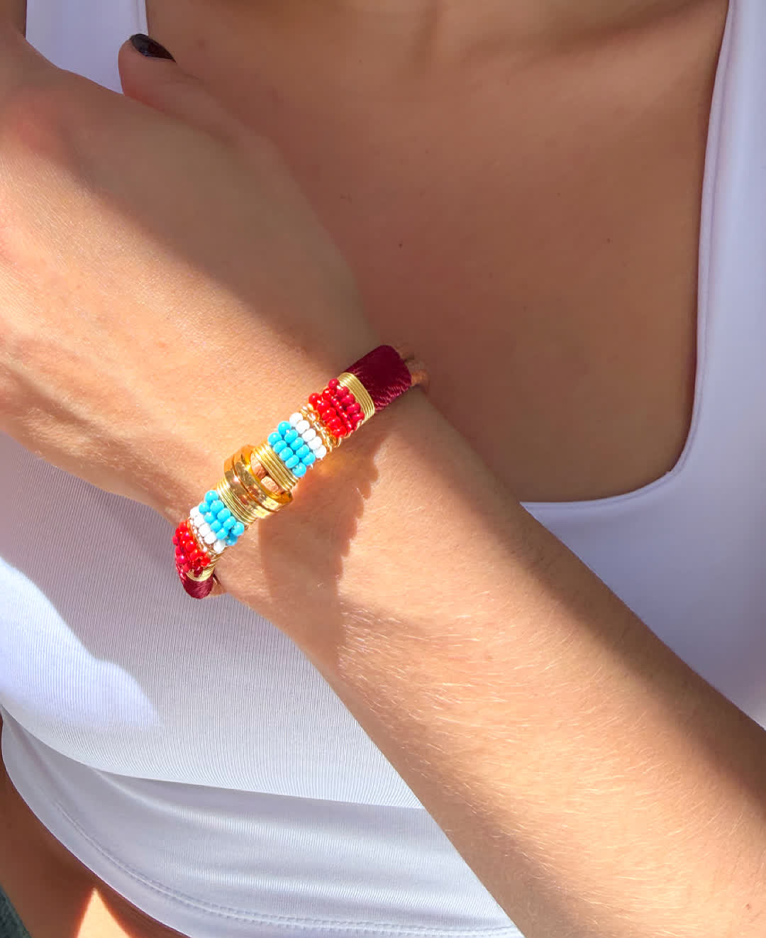 Pulsera Jamaica granate