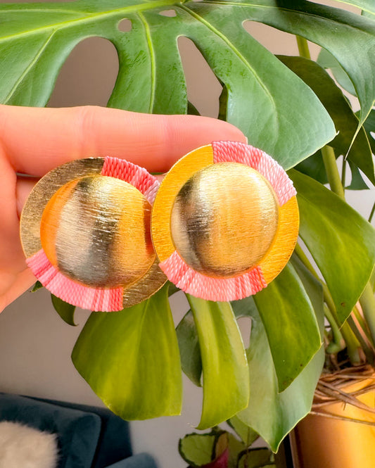 Aretes Amazonia Maxi Desgrade Rosado - Sara´s accesorios