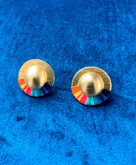 Aretes Topo Amazonia mini Santorini - Sara´s accesorios