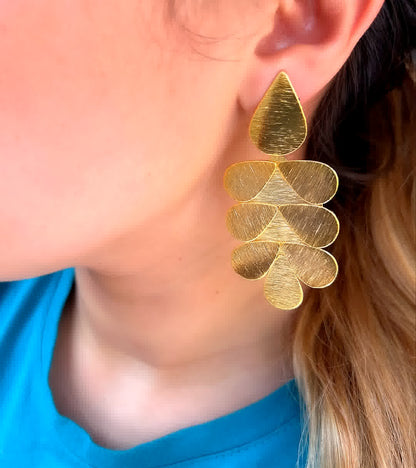 Aretes Dorado Heliconia Redondo