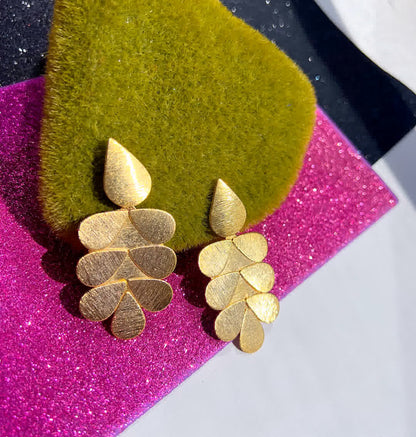 Aretes Dorado Heliconia Redondo