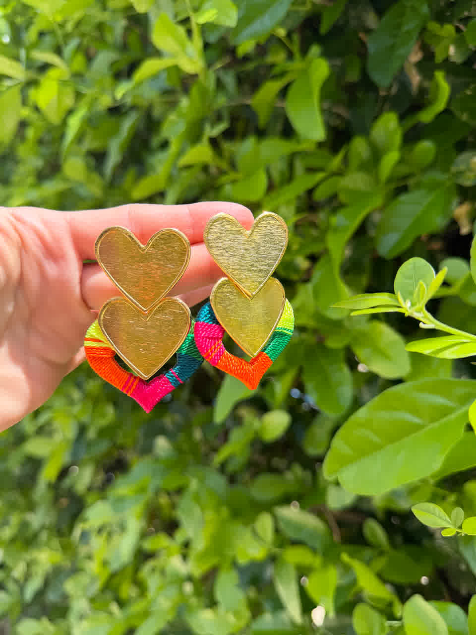 Aretes Caribe Cascada Corazon Primavera