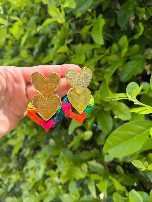 Aretes Caribe Cascada Corazon Primavera