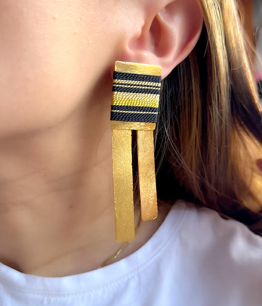 Aretes Amazonia Parana Glam Golden - Sara´s accesorios