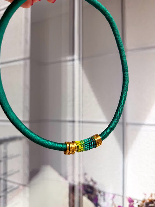 Collar Marroqui Suraya Glam Verde hoja