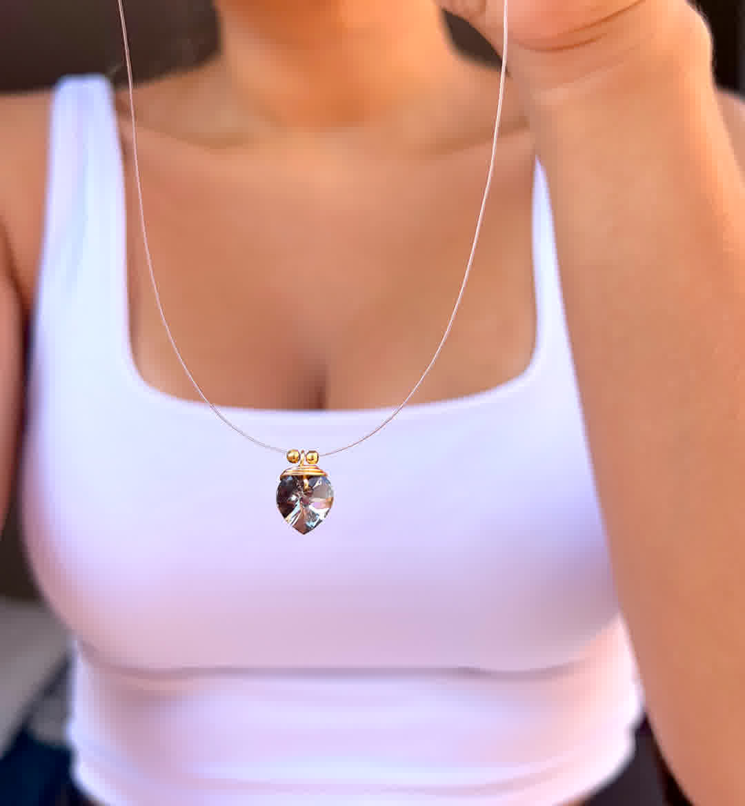 Collar Marroqui Invisibles Corazon Gris Oscuro