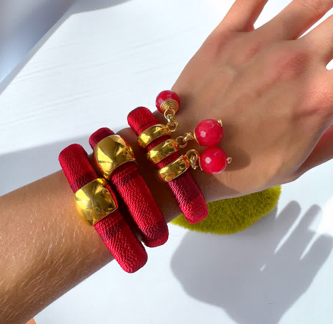 Pulsera Blue Tribal Rojo