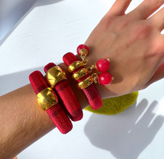 Pulsera Blue Tribal Rojo